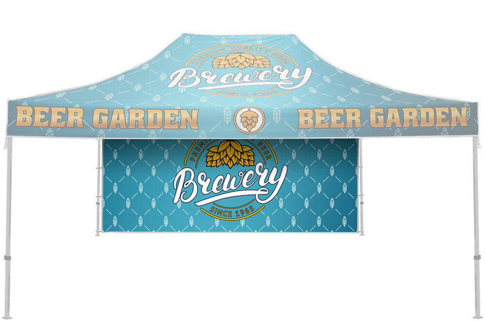 ONE CHOICE® 15 ft. Aluminum Canopy Tent Backwall Single-Sided With White Trim (Graphic Package)