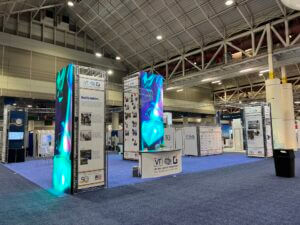 Custom booth space for Virginia Transformer, showcasing innovative designs and technology for electrical solutions.