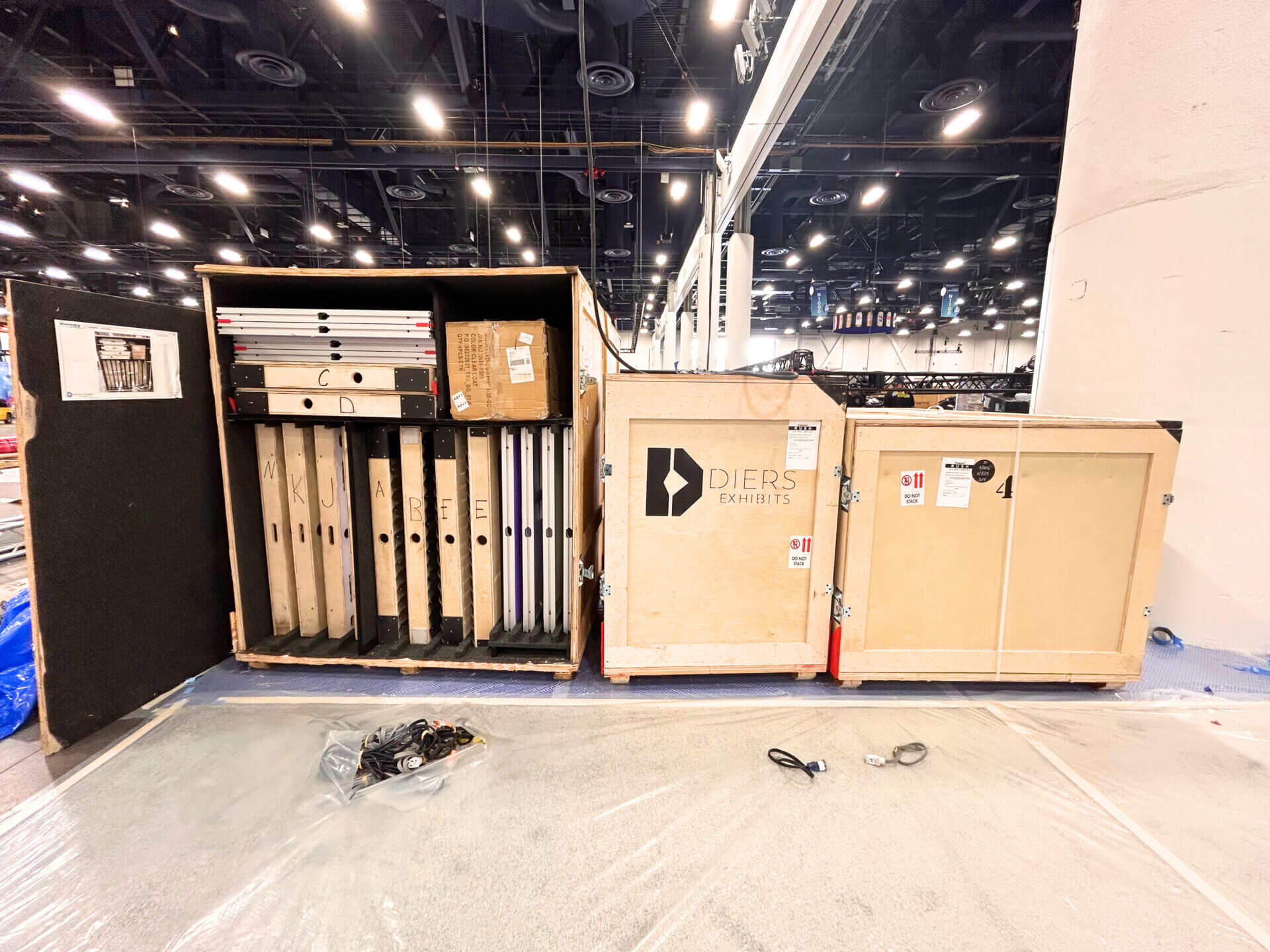 A picture of Diers Exhibits crates at a trade show