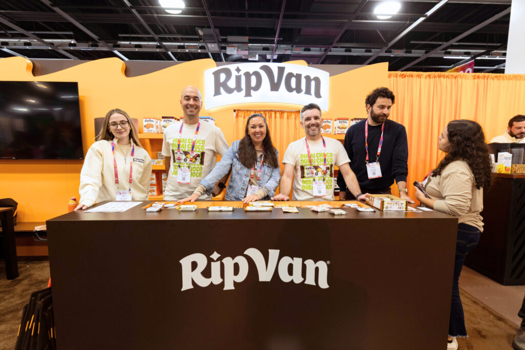 Rip Van custom trade show booth at Expo West with oversized cookie displays